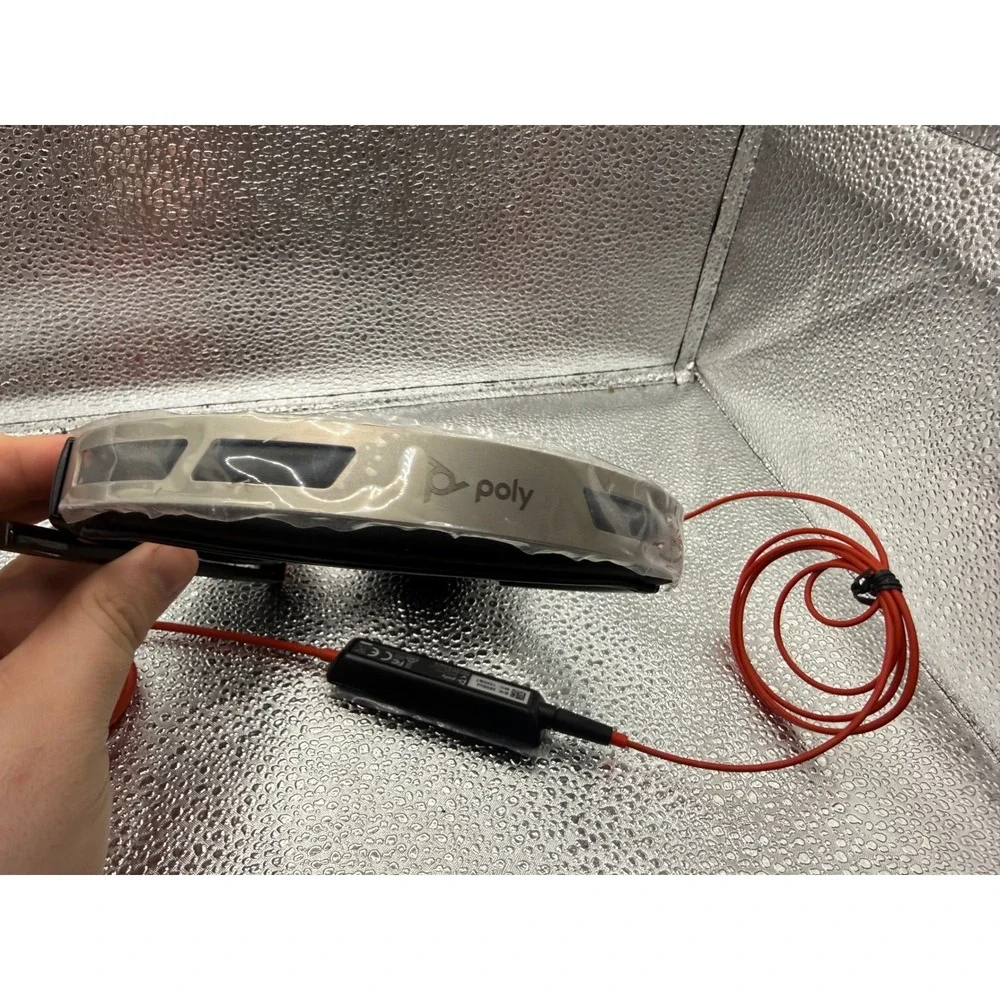 Poly EncorePro HW520V Stereo Headset with Noise Cancelling Mic Red Cord